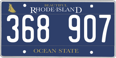 RI license plate 368907