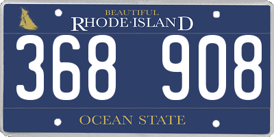 RI license plate 368908