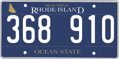 RI license plate 368910