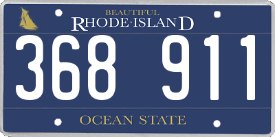RI license plate 368911