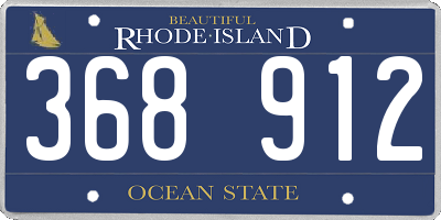 RI license plate 368912