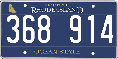 RI license plate 368914