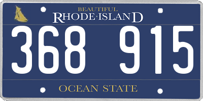 RI license plate 368915