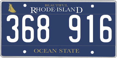 RI license plate 368916
