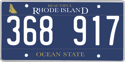 RI license plate 368917