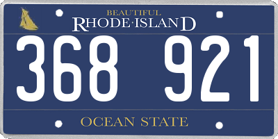 RI license plate 368921