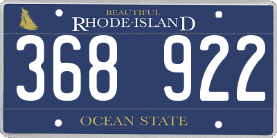 RI license plate 368922