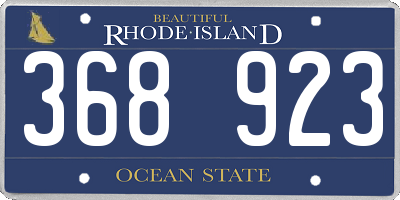 RI license plate 368923