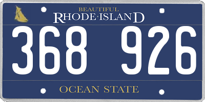 RI license plate 368926