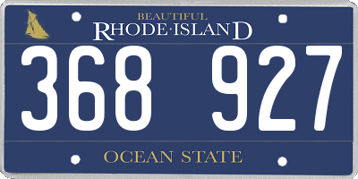 RI license plate 368927
