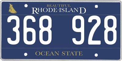 RI license plate 368928