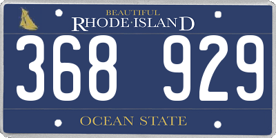 RI license plate 368929