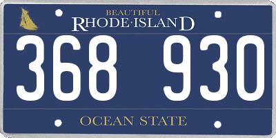 RI license plate 368930