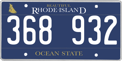 RI license plate 368932