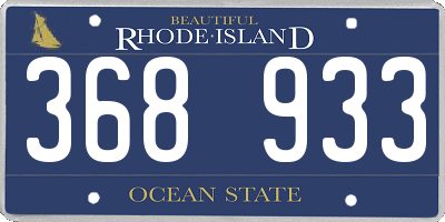 RI license plate 368933