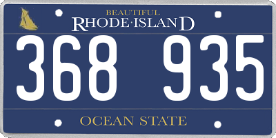RI license plate 368935