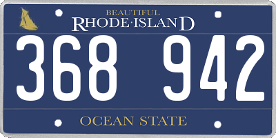 RI license plate 368942