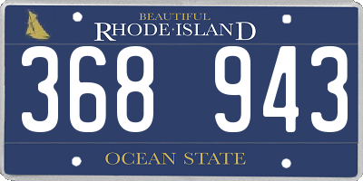 RI license plate 368943