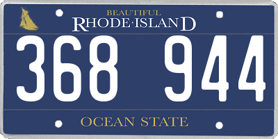 RI license plate 368944