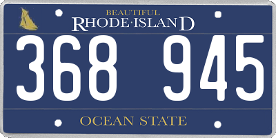 RI license plate 368945