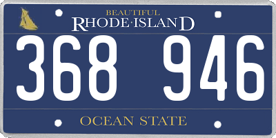RI license plate 368946