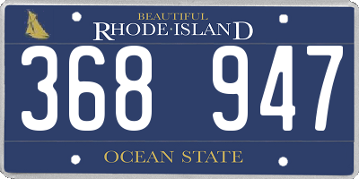 RI license plate 368947