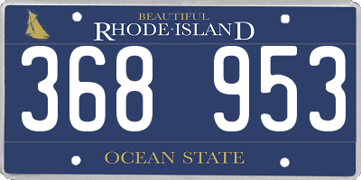 RI license plate 368953