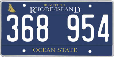 RI license plate 368954