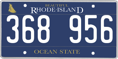 RI license plate 368956