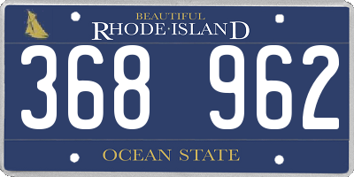 RI license plate 368962