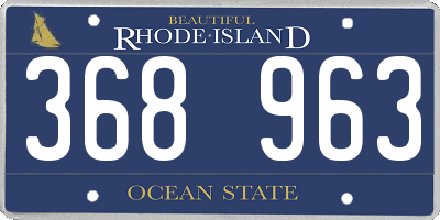 RI license plate 368963