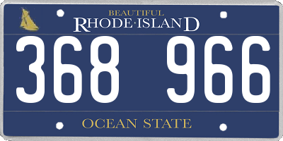 RI license plate 368966