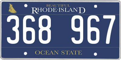 RI license plate 368967