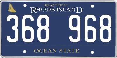 RI license plate 368968