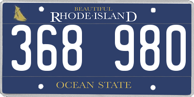 RI license plate 368980