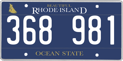 RI license plate 368981