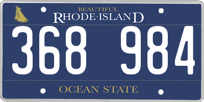 RI license plate 368984