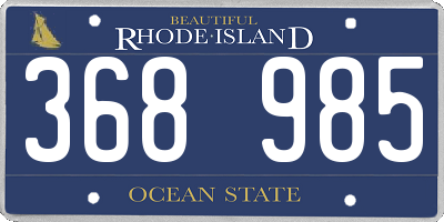 RI license plate 368985