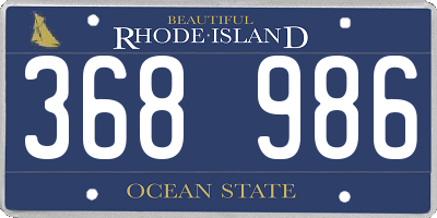 RI license plate 368986
