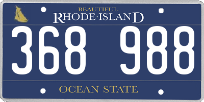 RI license plate 368988