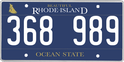 RI license plate 368989