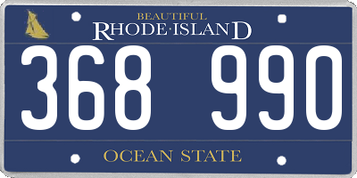 RI license plate 368990