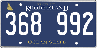 RI license plate 368992