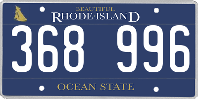 RI license plate 368996