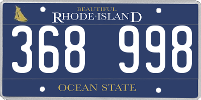 RI license plate 368998