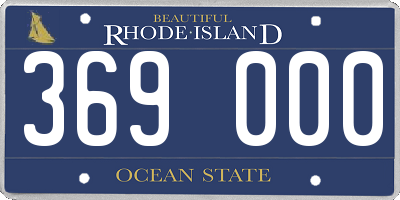 RI license plate 369000