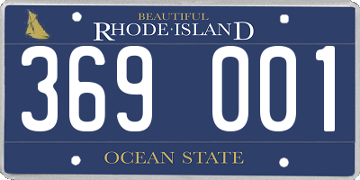 RI license plate 369001