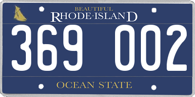 RI license plate 369002
