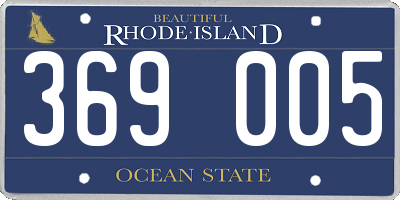RI license plate 369005