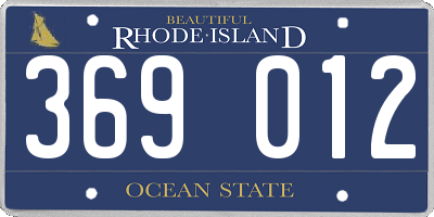 RI license plate 369012